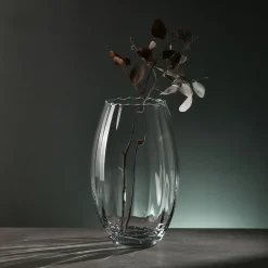 Wazon szklany Krosno Home, 23,5 cm, ryflowany