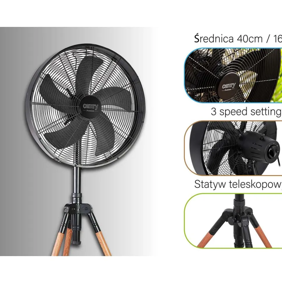 Wentylator na statywie Camry CR 7329, 40cm / 16”, loft