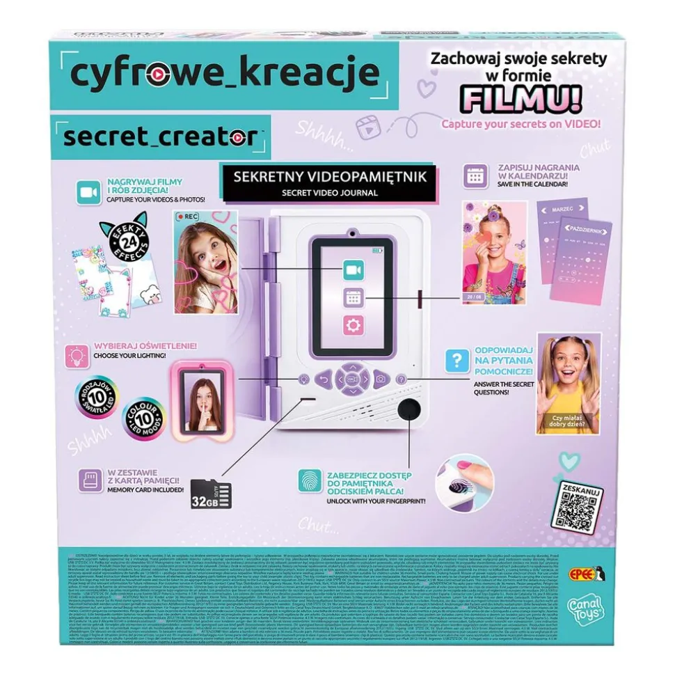 Wideopamiętnik Epee Cyfrowe Kreacje, z blokadą, karta 32 GB