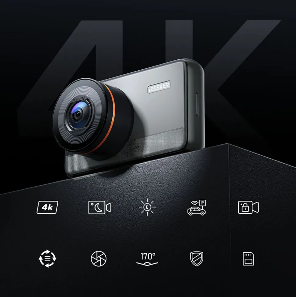 Wideorejestrator iZeeker iD400, ekran 3'', 4K Ultra HD