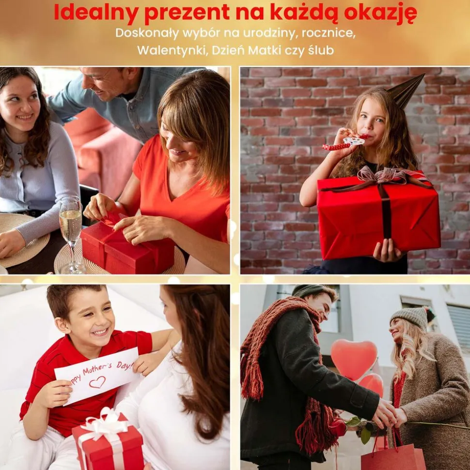 Wieczna róża w szkle Extralink Home, świecąca, biała