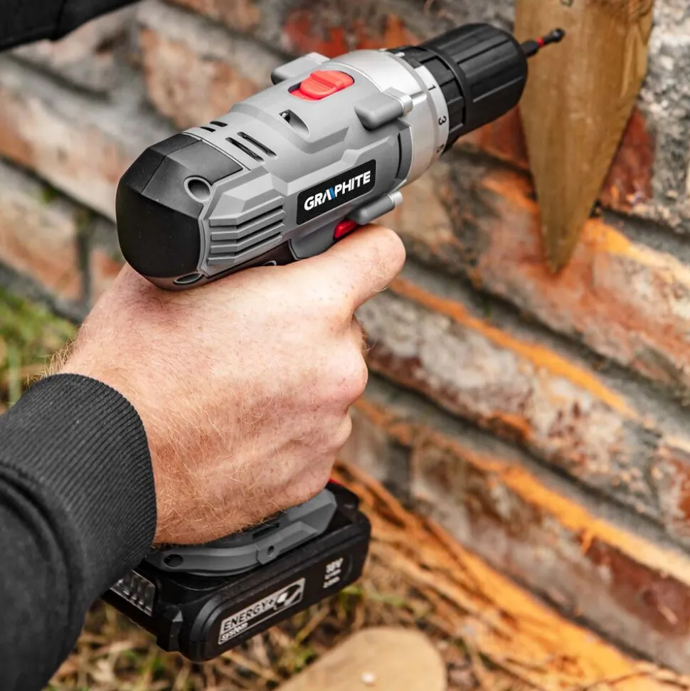 Wiertarko-wkrętarka Graphite Energy+ 18 V, 2 Ah, z walizką