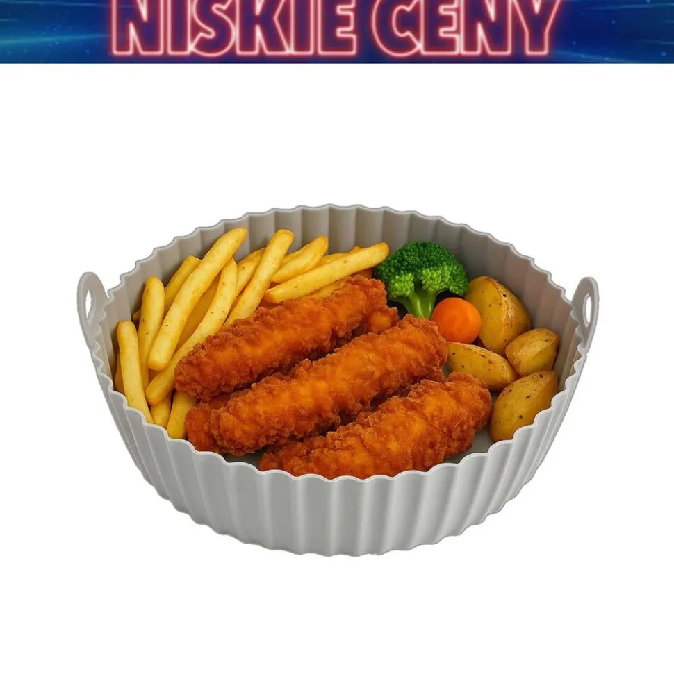 Wkład do frytkownicy beztłuszczowej Noveen, okrągły, silikonowy, 18 x 6 cm
