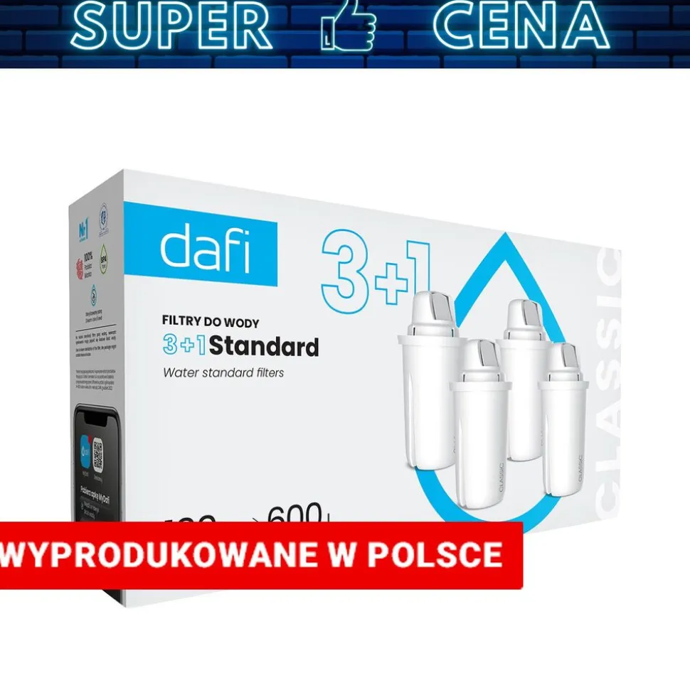 Wkład filtrujący do dzbanka Dafi, 4 x wkład Standard Classic