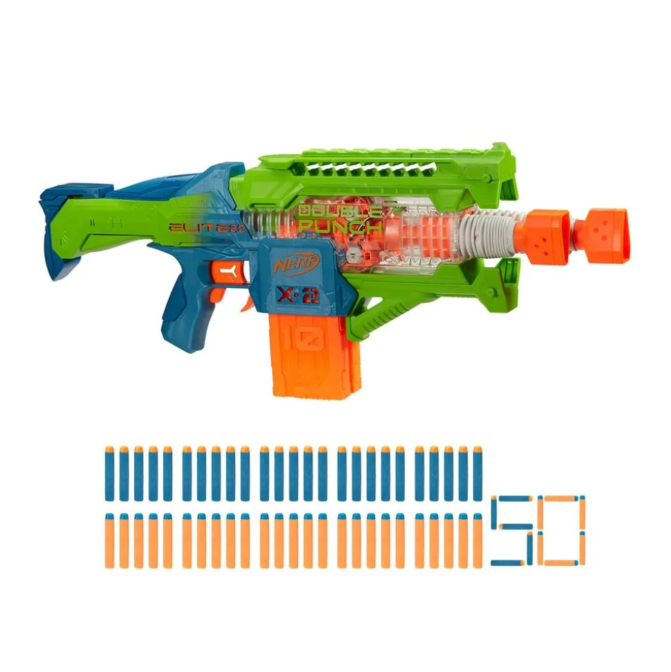 Wyrzutnia Nerf Elite 2.0 Double Punch, 50 strzałek