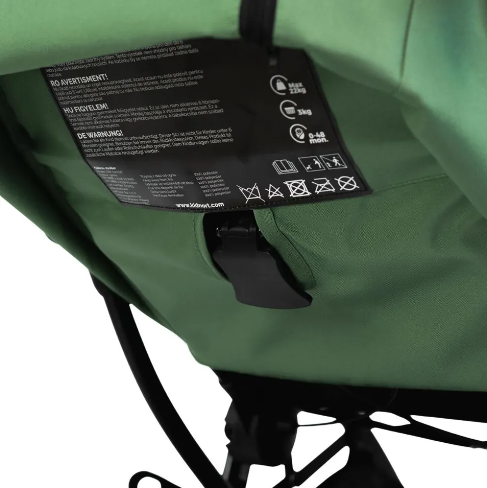 Wózek spacerowy Kidnort Fjällräv, do 22 kg, zielony