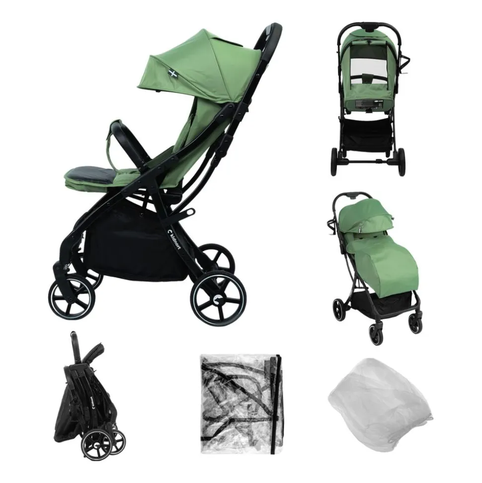 Wózek spacerowy Kidnort Fjällräv, do 22 kg, zielony