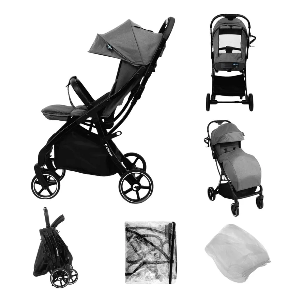 Wózek spacerowy Kidnort Fjällräv, do 22 kg, szary