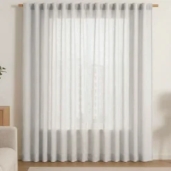 Zasłona na taśmie 140 x 250 cm Restilo Valeta, kremowa
