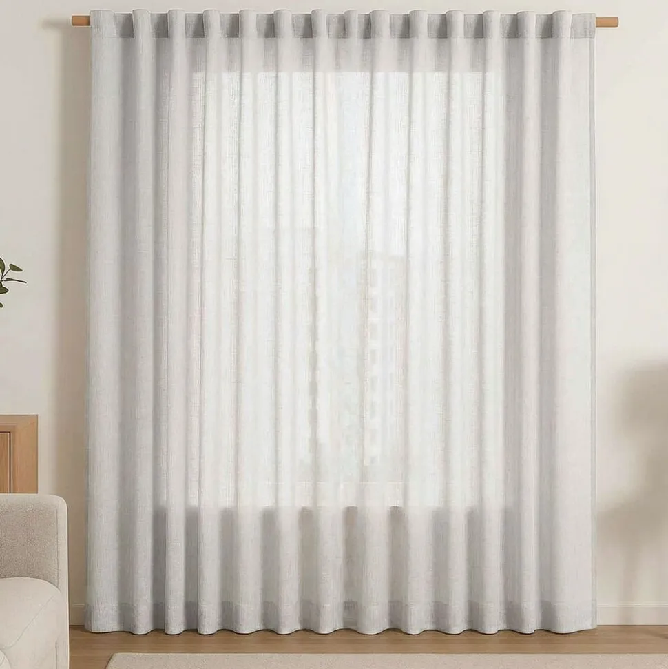Zasłona na taśmie 140 x 250 cm Restilo Valeta, kremowa