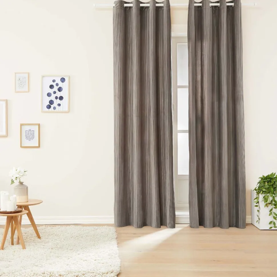 Zasłony aksamitne na przelotkach 135 x 250 cm Smukee Home, 2 szt., szare
