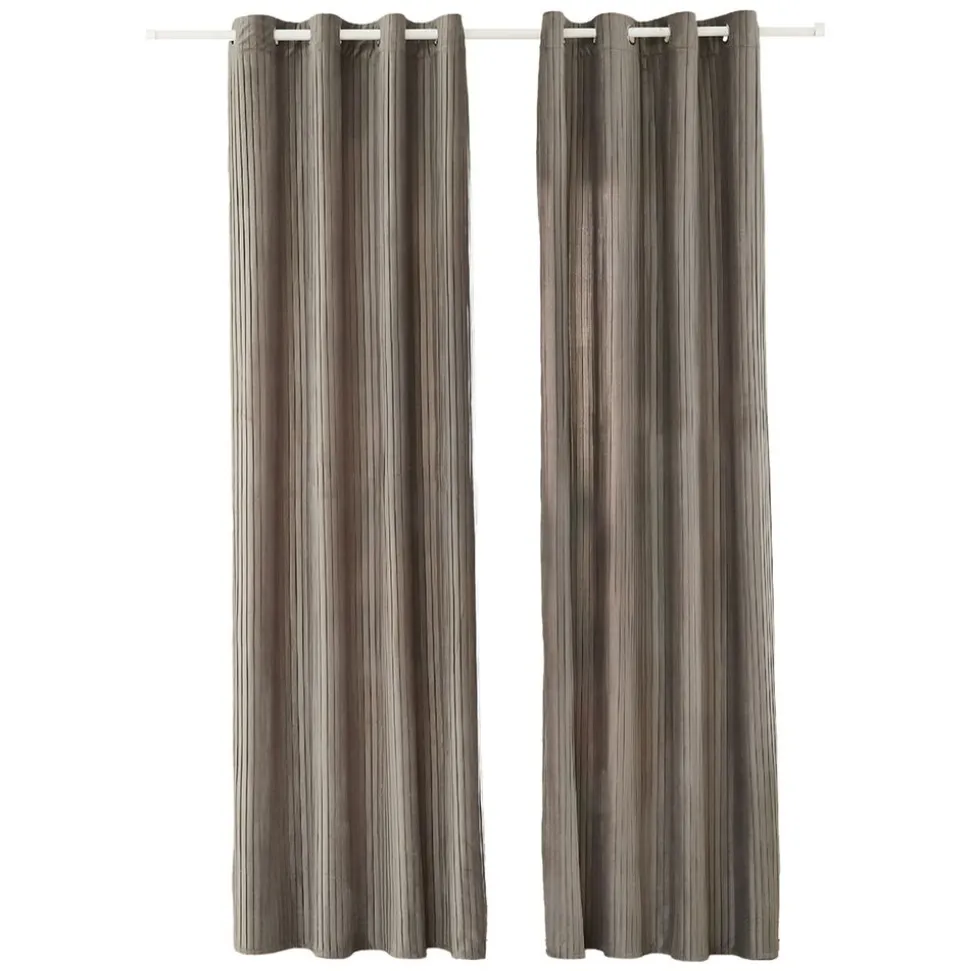 Zasłony aksamitne na przelotkach 135 x 250 cm Smukee Home, 2 szt., szare