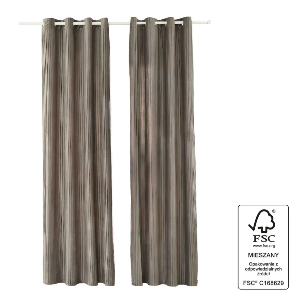 Zasłony aksamitne na przelotkach 135 x 250 cm Smukee Home, 2 szt., szare