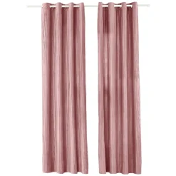 Zasłony aksamitne na przelotkach 135 x 250 cm Smukee Home, 2 szt., różowe