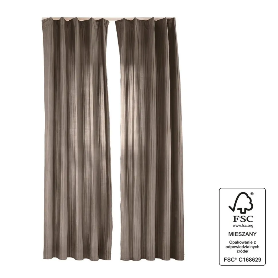 Zasłony aksamitne na taśmie 135 x 250 cm Smukee Home, 2 szt., szare