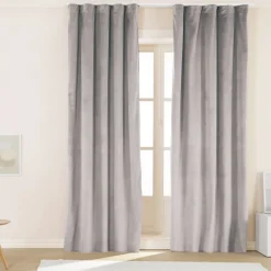 Zasłony na taśmie welwetowe 140 x 250 cm Smukee, 2 szt., beżowe