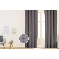 Zasłony na taśmie welwetowe 140 x 250 cm Smukee, 2 szt., szare