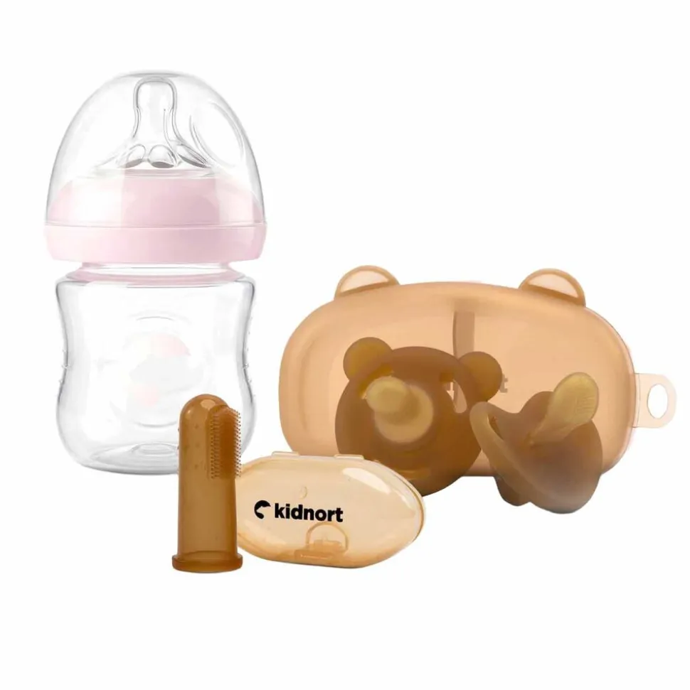 Zestaw akcesoriów dziecięcych Kidnort NewBorn, 3 elementy, beżowy