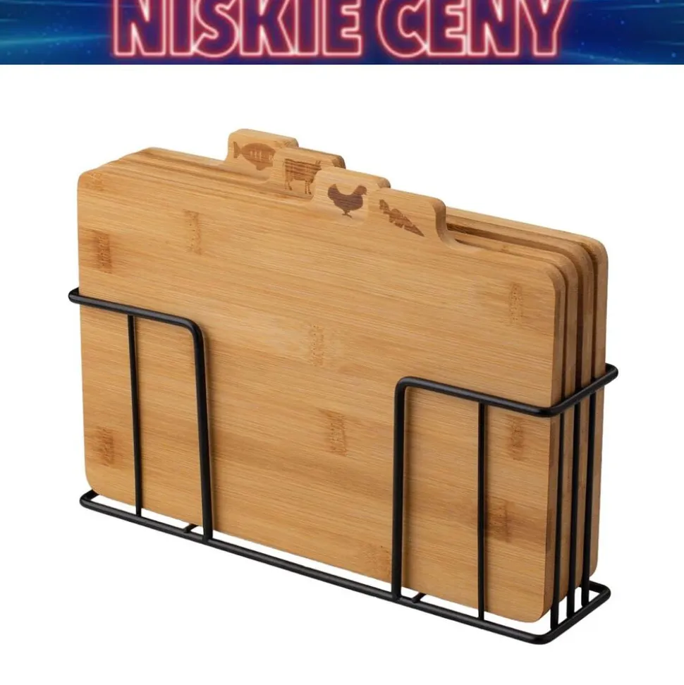 Zestaw 4 desek bambusowych Konighoffer Cedar, ze stojakiem