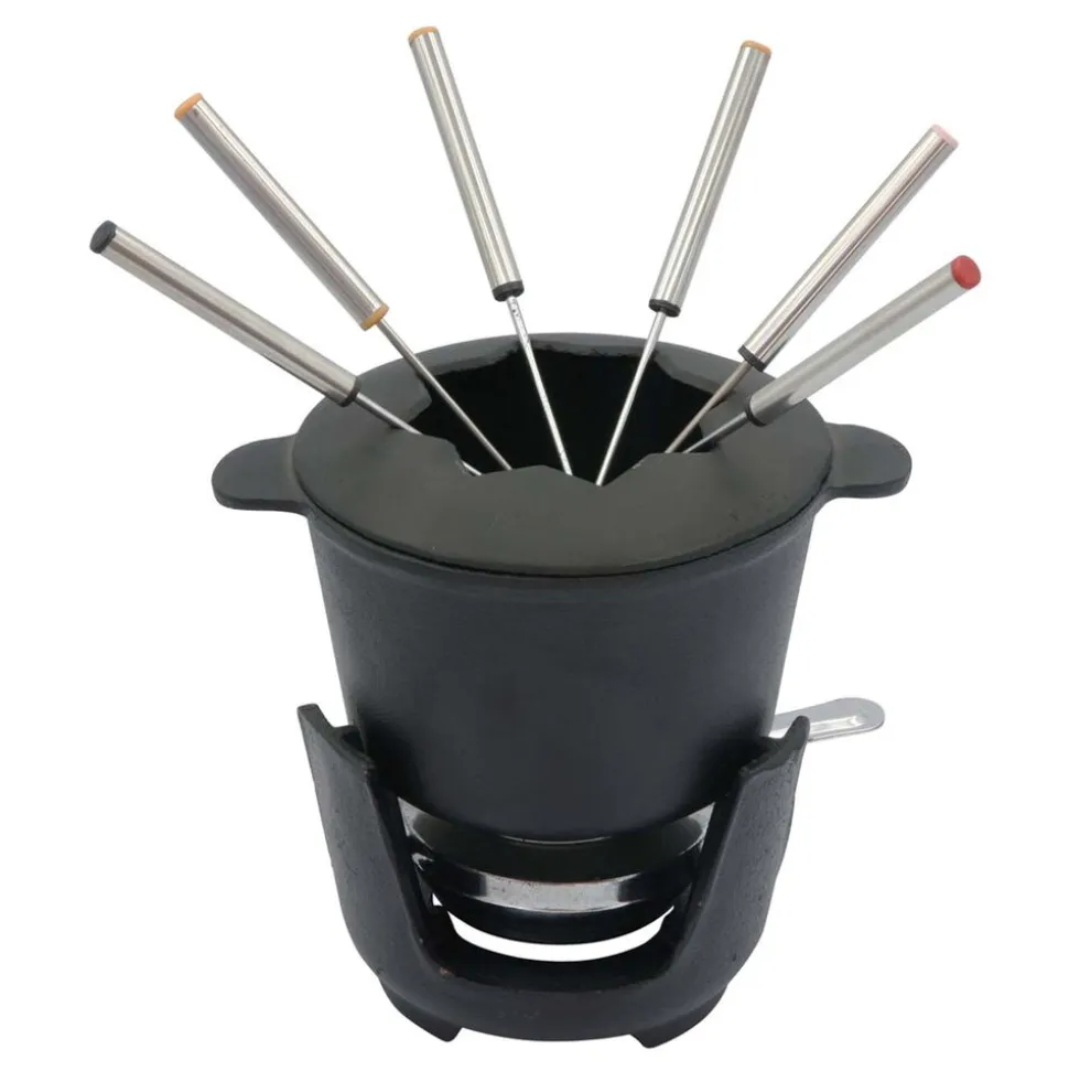 Zestaw do fondue Kinghoff, pokrywka, 6 widelczyków, żeliwny