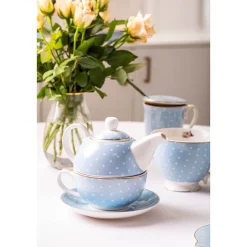 Zestaw do herbaty Altom Design Natalie Blue, w opasce, niebieski