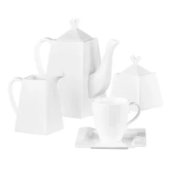 Zestaw do kawy i herbaty SOLE, dla 6 osób, 17 elementów, porcelanowy