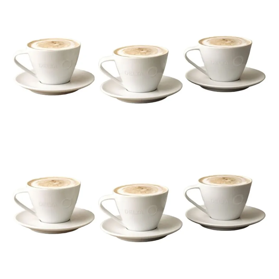 Zestaw do kawy z porcelany Delta Q Qups Cappuccino, 12 elementów, biały