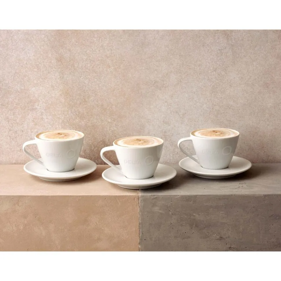 Zestaw do kawy z porcelany Delta Q Qups Cappuccino, 12 elementów, biały