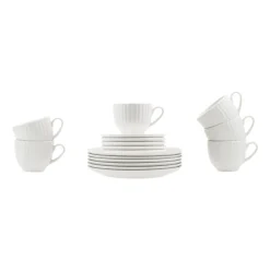 Zestaw do kawy z porcelany Lubiana Daisy, 200 ml, 12 elementów, biały