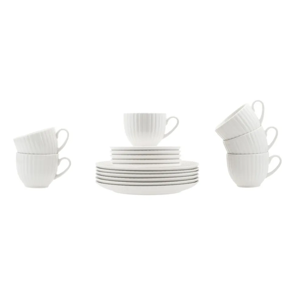 Zestaw do kawy z porcelany Lubiana Daisy, 200 ml, 12 elementów, biały