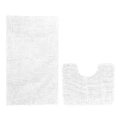 Zestaw dywaników łazienkowych 50 x 80 cm i 40 x 50 cm Restilo Bati, 2 szt., białe