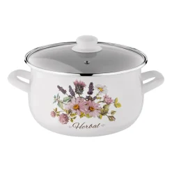 Zestaw garnków emaliowanych Tadar Herbal, 16/18/20/22 cm, z pokrywkami