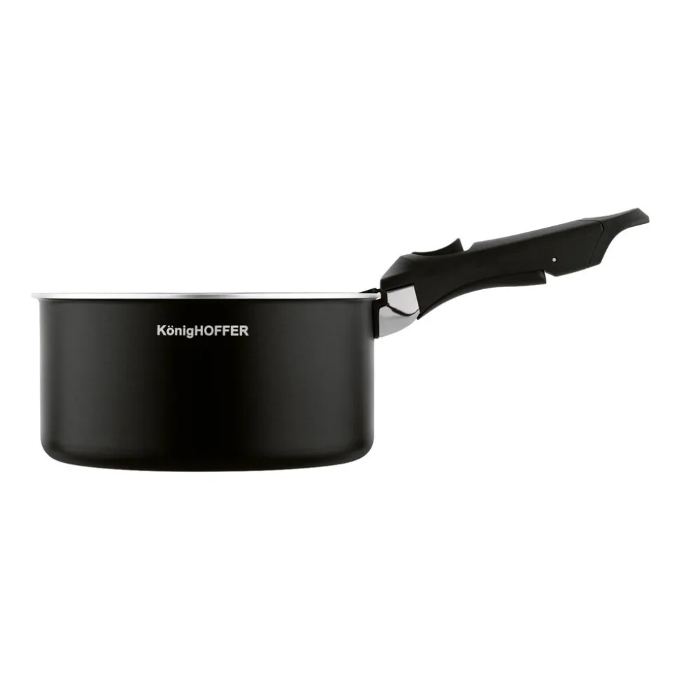 Zestaw garnków Konighoffer Spinel Black, 16/18/20 cm, odpinana rączka, czarne