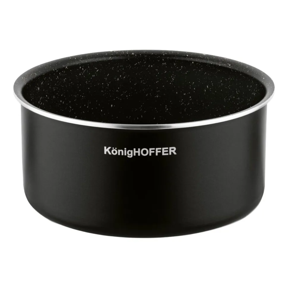 Zestaw garnków Konighoffer Spinel Black, 16/18/20 cm, odpinana rączka, czarne