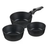 Zestaw garnków MG Home Clever Kitchen, 3 elementy, odpinana rączka, aluminium