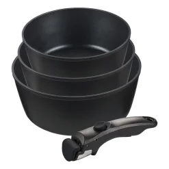 Zestaw garnków MG Home Clever Kitchen, 3 elementy, odpinana rączka, aluminium