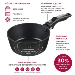 Zestaw garnków MG Home Clever Kitchen, 3 elementy, odpinana rączka, aluminium