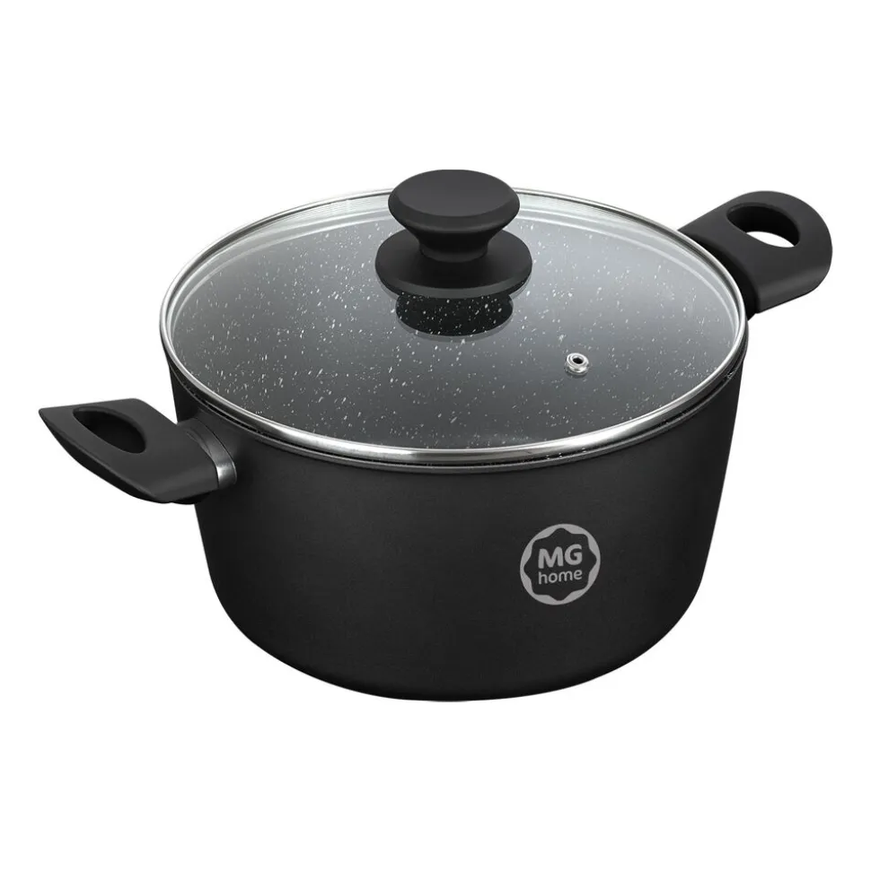 Zestaw garnków MG Home Marble, 6 elementów, czarne