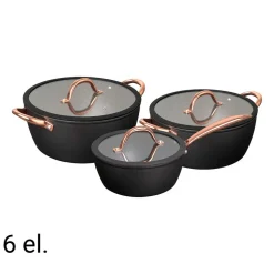 Zestaw garnków MG Home Rose Gold, 6 elementów, aluminium