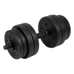 Zestaw hantli 4 w 1 Spokey Pondus Set, 4 hantle, gryf do hantli, podstawa kettlebell, czarne
