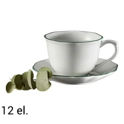 Zestaw kawowy z porcelany Ambition Verge, 230 ml, 12 elementów, biały
