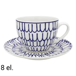 Zestaw kawowy z porcelany MG Home Fiori, 240 ml, 8 elementów