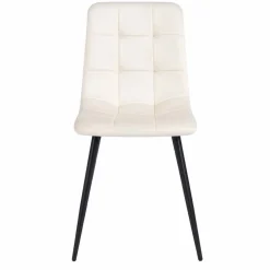 Zestaw 4 krzeseł tapicerowanych Vilandy Bacic Velvet, ecru