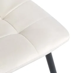 Zestaw 4 krzeseł tapicerowanych Vilandy Bacic Velvet, ecru