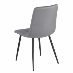 Zestaw 4 krzeseł tapicerowanych Vilandy Bacic Velvet, szare