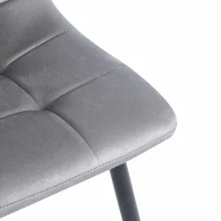 Zestaw 4 krzeseł tapicerowanych Vilandy Bacic Velvet, szare