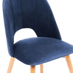 Zestaw 2 krzeseł z tkaniny velvet Tino, granatowy