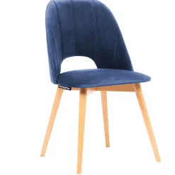 Zestaw 2 krzeseł z tkaniny velvet Tino, granatowy