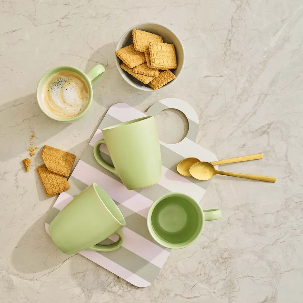 Zestaw kubków ceramicznych Domotti Pastelli, 350 ml, 4 sztuki, zielone