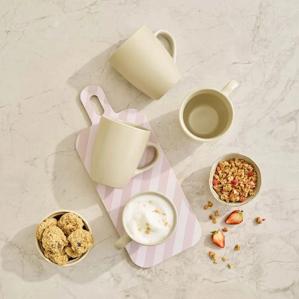Zestaw kubków ceramicznych Domotti Pastelli, 350 ml, 4 sztuki, taupe